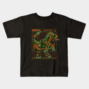 DINO MECHA BOT RAPTOR Kids T-Shirt